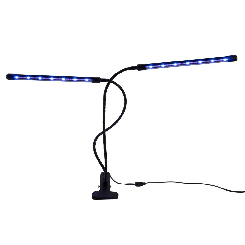 TWO PACK  2-Head Flexible LED Clamp Seed, Plant Grow Light‎ Selectable Spectrum